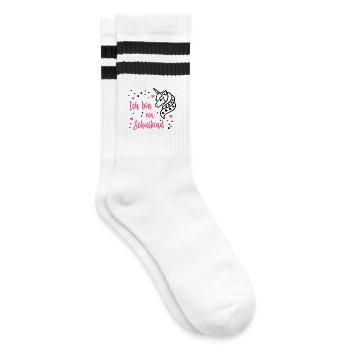 Je suis une licorne d’inscription scolaire à l’école - Chaussettes de tennis - blanc/noir - Droite