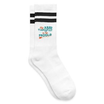 Stand up Paddle - Striped tennis socks - white/black - Right