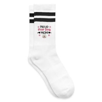 Proud Mop Dog Mother, Komondor - Striped tennis socks - white/black - Right