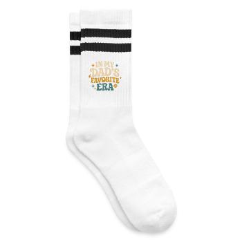 In My Dad's Favorite Era Daughter Families Humor - Striped tennis socks - white/black - Right