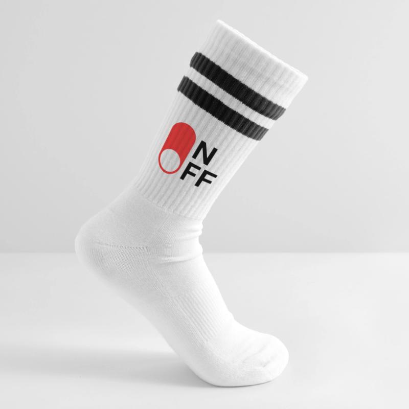 ON/OFF mode Striped tennis socks