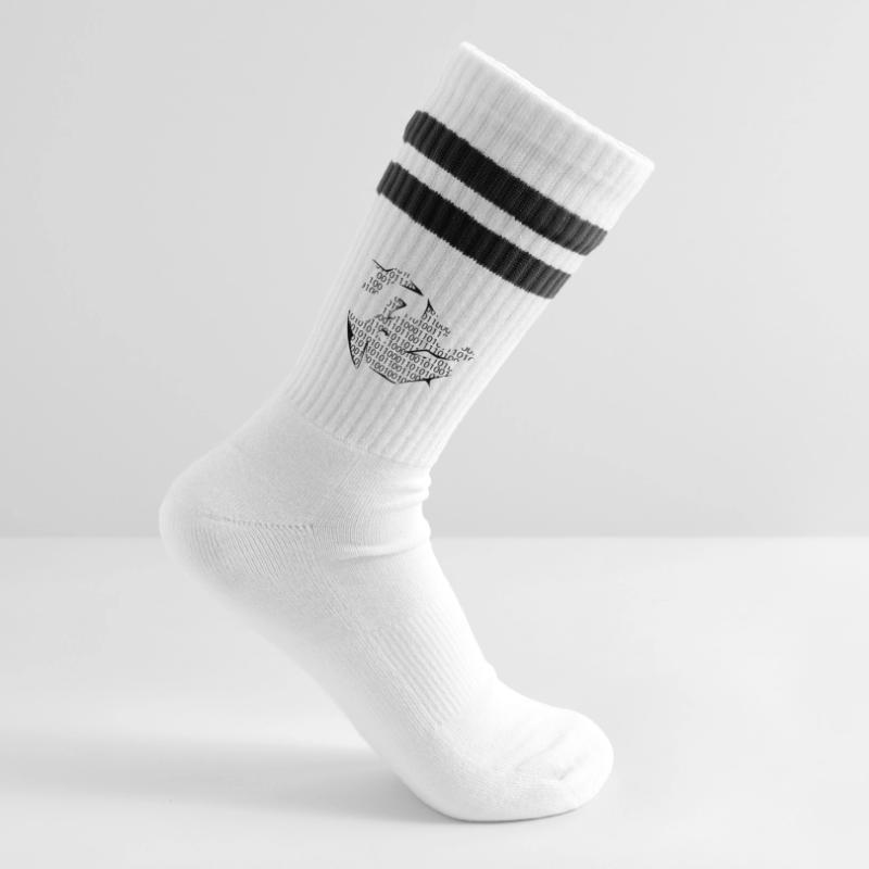 binary code Striped tennis socks
