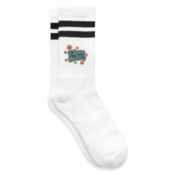 Ich liebe die 60er Jahre - Gestreifte Tennissocken - Weiß/Schwarz - Rechts