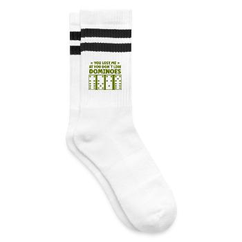 Domino Design - Gestreifte Tennissocken - Weiß/Schwarz - Rechts