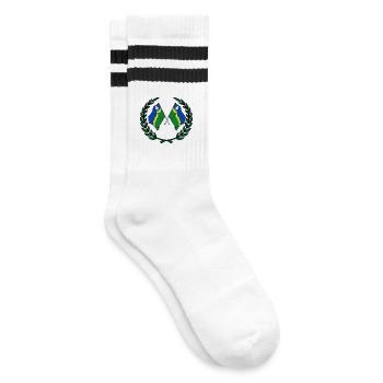 Flags province of Flevoland laurel wreath - Striped tennis socks - white/black - Right