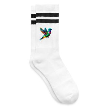 Kolibri - Gestreifte Tennissocken - Weiß/Schwarz - Rechts