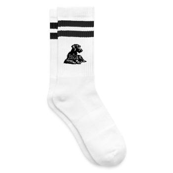 Scottish Deerhound - Gestreifte Tennissocken - Weiß/Schwarz - Rechts