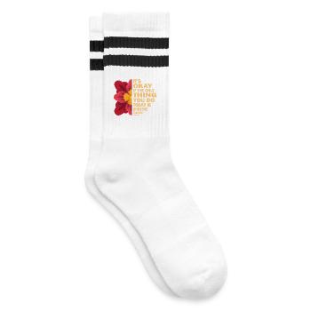 Es ist in Ordnung, wenn das Einzige, was der Atem ist, ist - Gestreifte Tennissocken - Weiß/Schwarz - Rechts