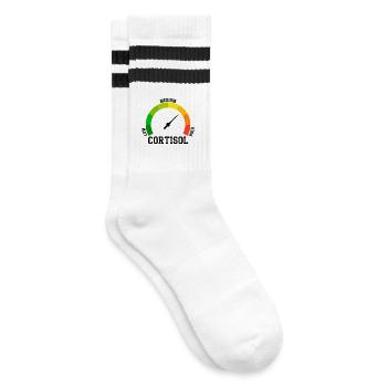 Low Cortisol Low Level Even - Striped tennis socks - white/black - Right
