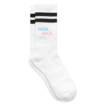 Früh Wild Frei – Frühlingsfest Festival Outfit - Gestreifte Tennissocken - Weiß/Schwarz - Rechts
