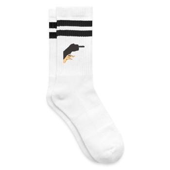 Schatten eines Hundes oder nicht - Gestreifte Tennissocken - Weiß/Schwarz - Rechts