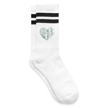 The mountain calls heart design - Striped tennis socks - white/black - Right