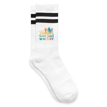 Citation d’assistant social : Unique Social Work - Chaussettes de tennis - blanc/noir - Droite