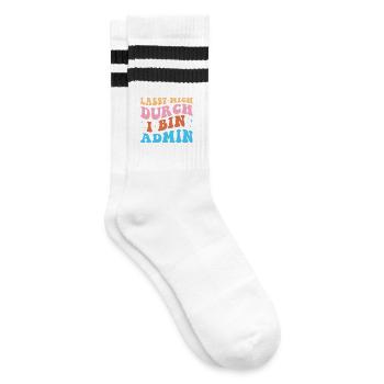 Let me through admin retro technician administrato - Striped tennis socks - white/black - Right