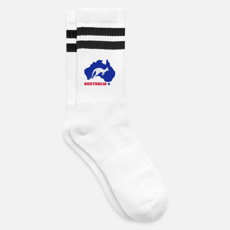 Australia - Striped tennis socks - white/black