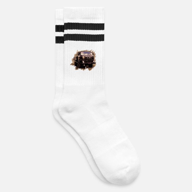 IFA L60 Kipper - Gestreifte Tennissocken - Weiß/Schwarz