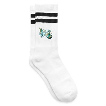 Spring Watering Can Let It Grow Spring Flowers - Striped tennis socks - white/black - Right