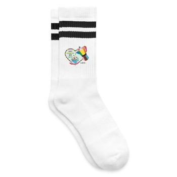 Espresso yourself and love :) - Striped tennis socks - white/black - Right