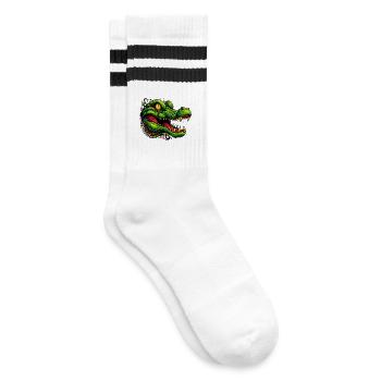 Alligator Crocodile - Chaussettes de tennis - blanc/noir - Droite