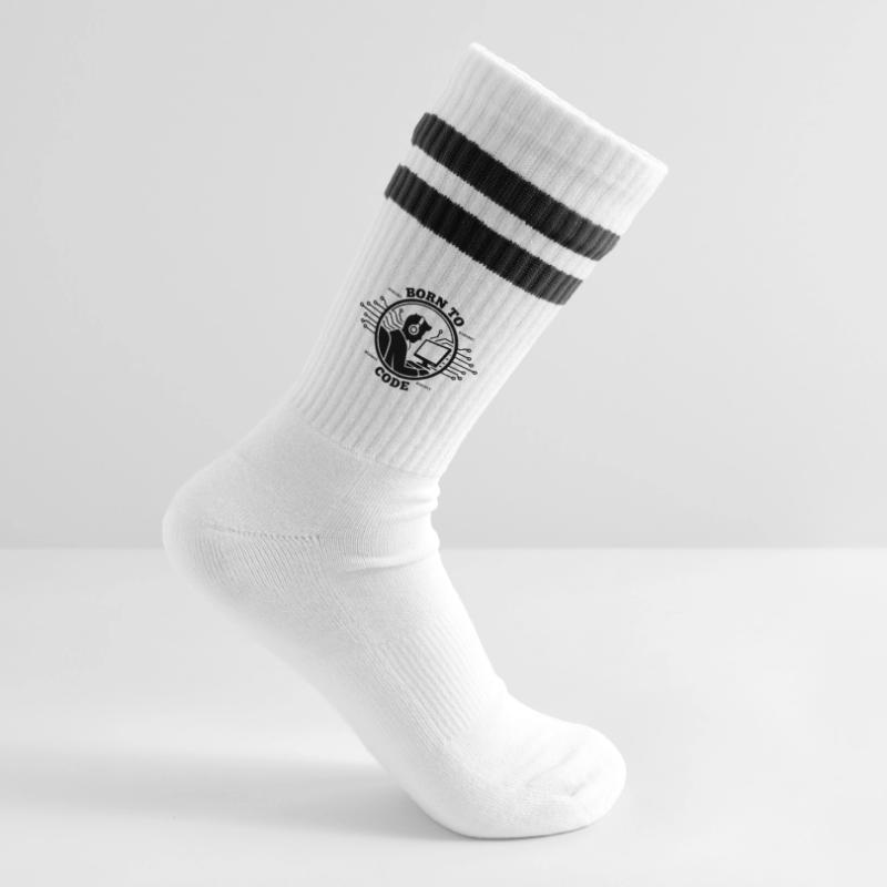 Programmierer, der zum Programmieren geboren wurde Programmierer Gestreifte Tennissocken