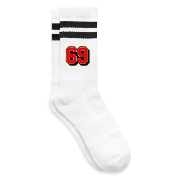 Numéro de maillot sportif en gras 69 - Chaussettes de tennis - blanc/noir - Droite