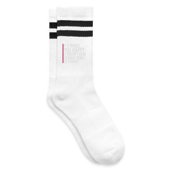 If Makes You Happy Sense Others Spruch Glück Frei - Gestreifte Tennissocken - Weiß/Schwarz - Rechts