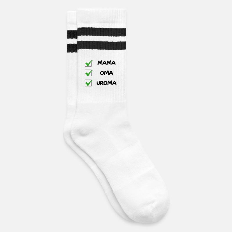 UROMA Checkliste - Gestreifte Tennissocken - Weiß/Schwarz