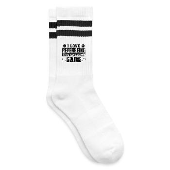 Basketball Schiri - Gestreifte Tennissocken - Weiß/Schwarz - Rechts
