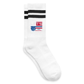 Lest's Play Basketball - Player Basketball - Striped tennis socks - white/black - Right