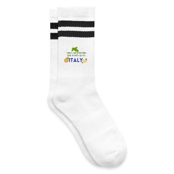 I don t need therapy I just need to go to ITALY - Gestreifte Tennissocken - Weiß/Schwarz - Rechts