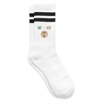 Flag of Ireland, Irish Pride - Striped tennis socks - white/black - Right