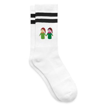 Fröhliche kasperl freunde - Striped tennis socks - white/black - Right