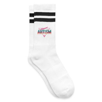Weaponized Autism - Funny Gen Alpha Memes - Striped tennis socks - white/black - Right