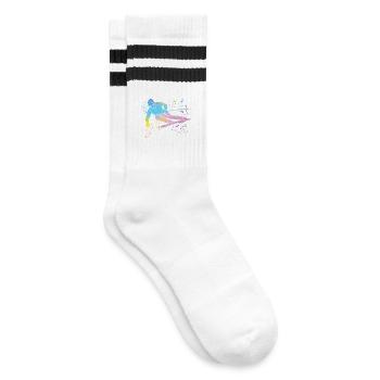 Ski alpin Sports d’hiver Ski nordique - Chaussettes de tennis - blanc/noir - Droite