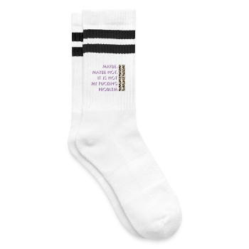 Vielleicht nicht – mein Problem - Gestreifte Tennissocken - Weiß/Schwarz - Rechts
