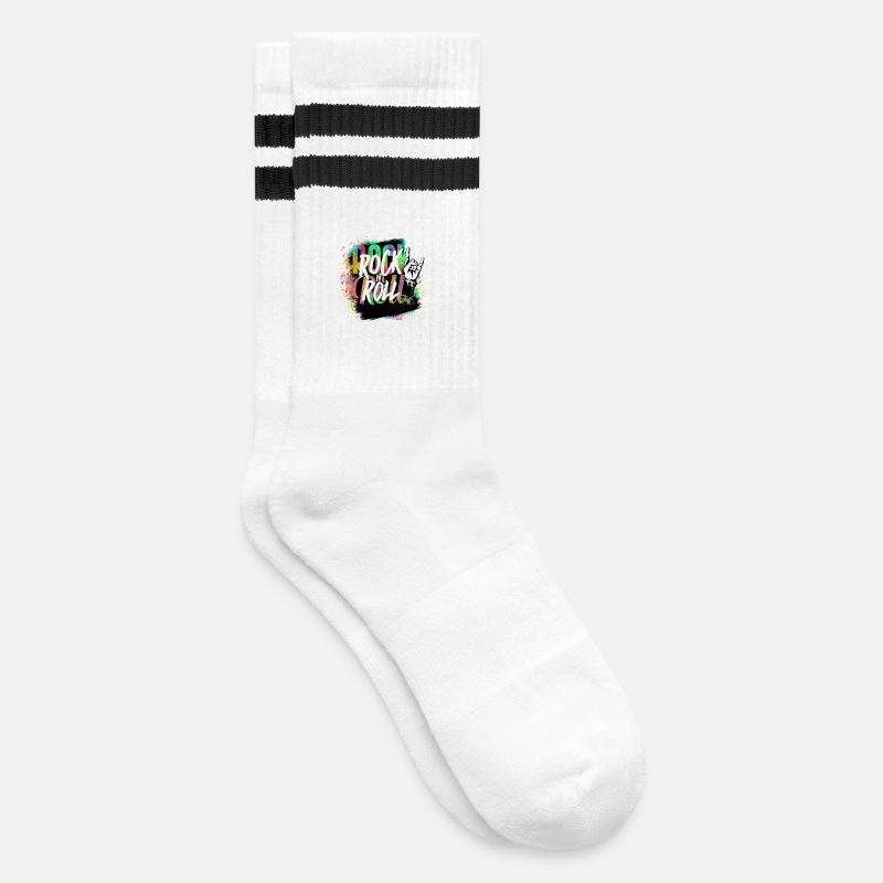 Explosion de couleurs Rock n Roll - Chaussettes de tennis - blanc/noir