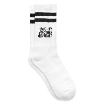 Mighty Mother Chucker on Ukulele - Gestreifte Tennissocken - Weiß/Schwarz - Rechts
