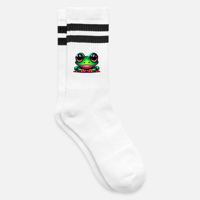 Frog - Striped tennis socks - white/black