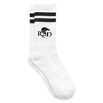 Raven für Reisende - Gestreifte Tennissocken - Weiß/Schwarz - Rechts