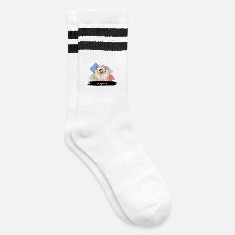 JvG Igel "Igelnogelneich" - Gestreifte Tennissocken - Weiß/Schwarz