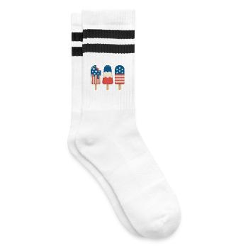 Cream Lover Independence Day 4th of July - Striped tennis socks - white/black - Right