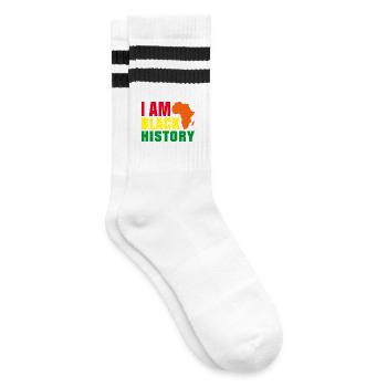 I am Black History - Striped tennis socks - white/black - Right