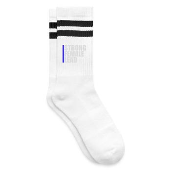 Strong Female Lead Feminism Empowerment Women - Striped tennis socks - white/black - Right