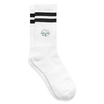 Rest in the Wild Outdoor Camping Design - Striped tennis socks - white/black - Right