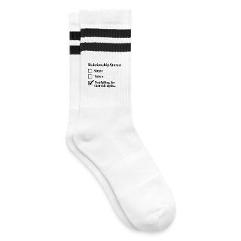 Relationship Humor – Fun Design for Couples - Striped tennis socks - white/black - Right