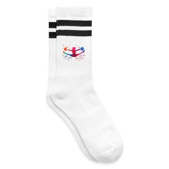 Cheerleader Cheer Mom Cheerleading - Gestreifte Tennissocken - Weiß/Schwarz - Rechts