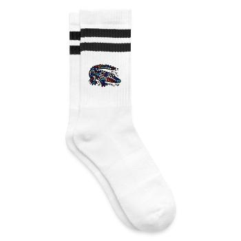 Krokodil - Gestreifte Tennissocken - Weiß/Schwarz - Rechts