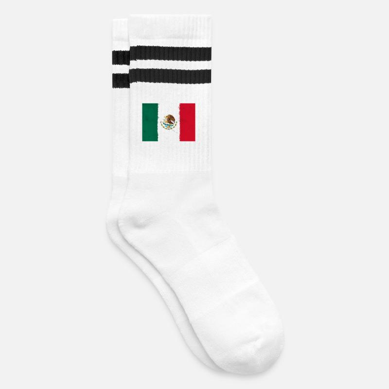 Drapeau du Mexique - Chaussettes de tennis - blanc/noir