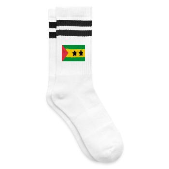 Drapeau de São Tomé-et-Príncipe - Chaussettes de tennis - blanc/noir - Droite