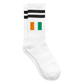 Flag of Côte d'Ivoire - Striped tennis socks - white/black - Right